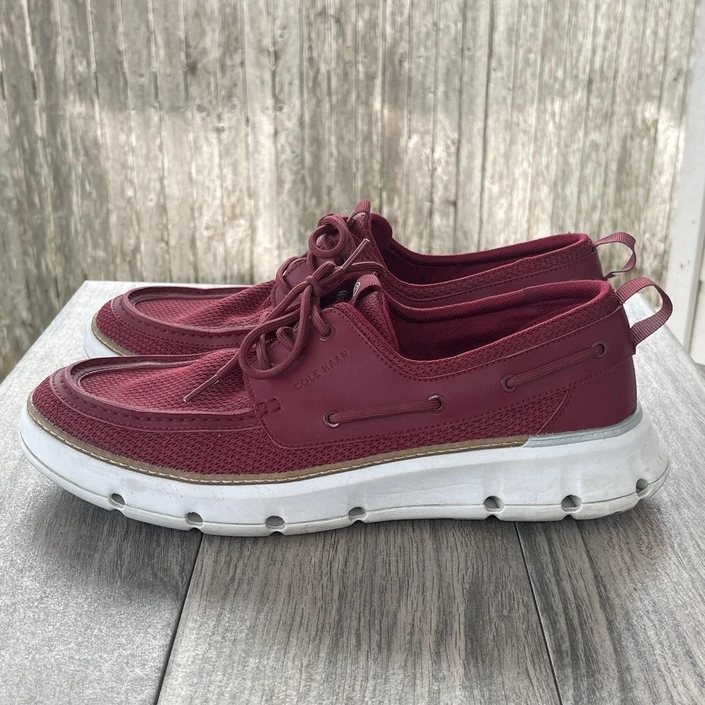 Cole Haan Zerogrand Regatta Boat Shoes Men11.5 Red Mesh Grand 360 Dock C35976
